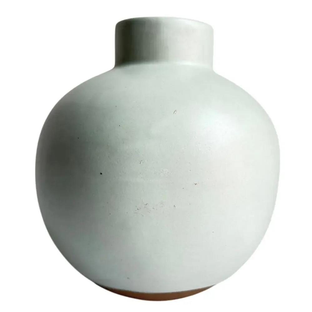 West Elm Mint Green Ceramic Vase Contemporary Modern Minimalist Farmhouse Decor